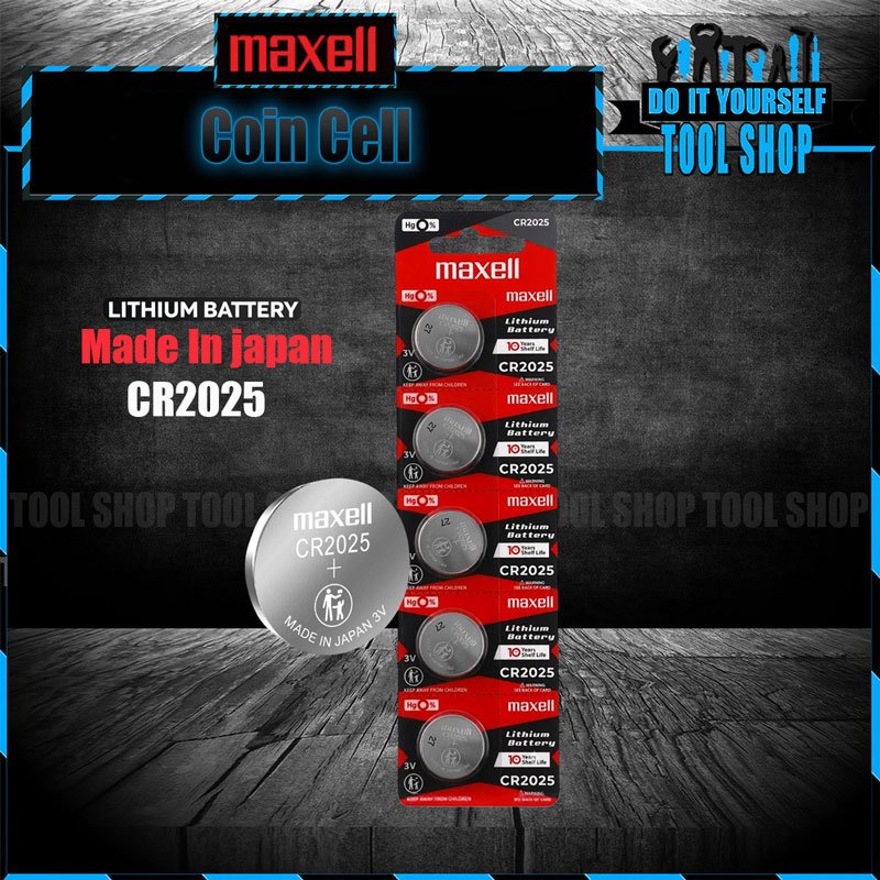 Maxell CR2025 3V lithium battery original japanese button coin cell 5 pcs pack