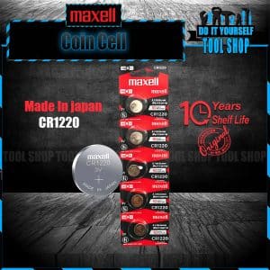 Maxell Original 5 Pcs CR1220 3V Lithium Battery Button Coin Cell (Made in Japan)