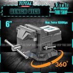 Total Swivel Base Bench Vise With Anvil (6") 150mm & (8") 200MM THT6166 THT6186