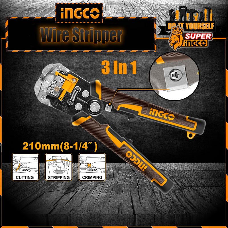 INGCO Automatic Wire Stripper 3 in 1 Multi-Function HWSP102418