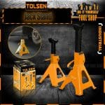 Tolsen 2pcs Industrial Jack stand (3Tons) with Heavy Duty 65483