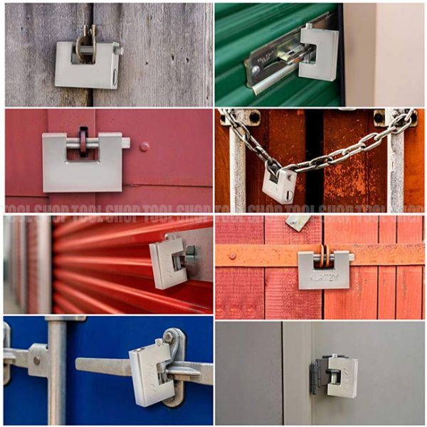 Heavy Duty Container Garage Shutter Padlock Security Shackle Chain Lock With 4 Keys