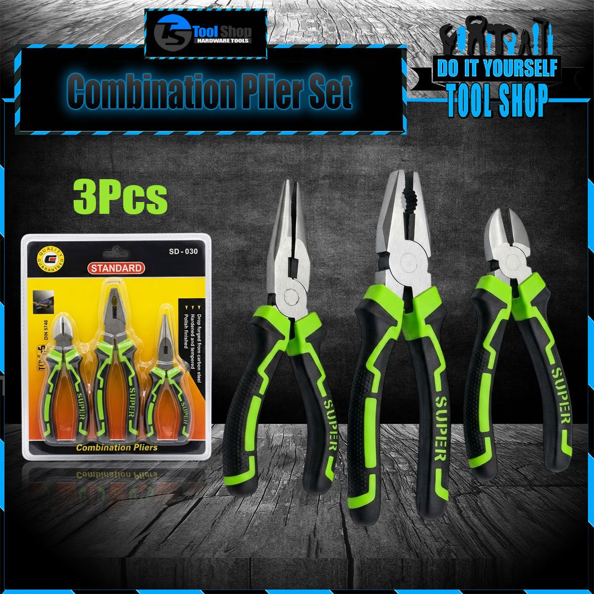 3 Pcs Durable Pliers Set Combination in pakistan