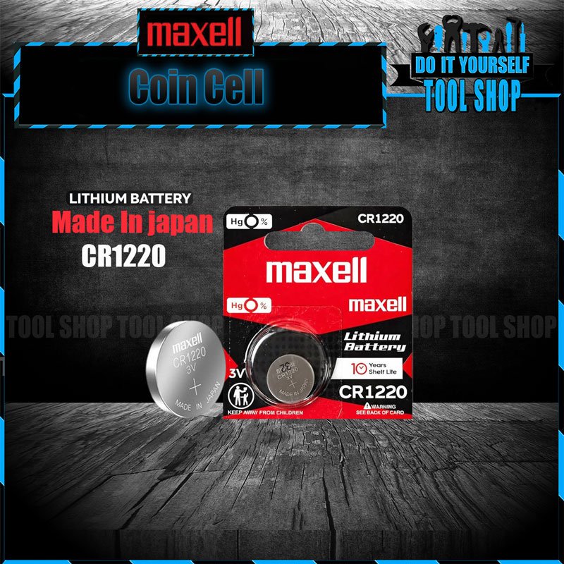 Maxell CR1220 3V lithium battery original japanese button coin cell 1 pc
