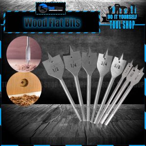 pade Drill Bit Set with 1/4 Inch Hex Shank - Flat Wood Hole Cutter for Woodworking - Portable Nylon Storage Holder