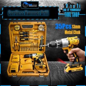 Rechargeable Drill Machine - Electric Screwdriver - Cordless Drill Set - 48Vf Cordless Drill Driver with LED Lights - High Torque Power Drill with Dual Batteries & Charger | Drill Tool Kit | Variable Speed, Full Accessories Case - Home DIY and Repair