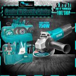 Combo Total Electric Grinder with Tool Bag With Tool 750W - 4 Inch TG10710056 Total 10 Pcs Total Tool Pakistan