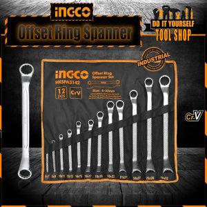 Ingco 12-Piece Offset Ring Spanner Set Ingco pakistan tool