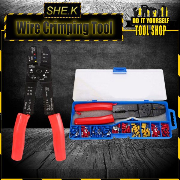 Wire Terminals Crimping Tool PVC Insulated Terminal Crimper Kit for Stripper Wiring Projects