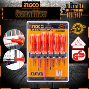Ingco 6 Pcs insulated screwdriver set HKISD0608