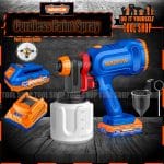 WADFOW Paint Spray Machine, Cordless Paint Spray Gun, 800 ML, Spray Gun for Painting with Battery and Charger, for Color Wall, Fencing
