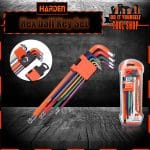 Harden 540615 9pcs Color Ring Extra Long Type Long Type Ball Point Hex Key Wrench Set range:1.5,2,2.5,3,4,5,6,8,10mm