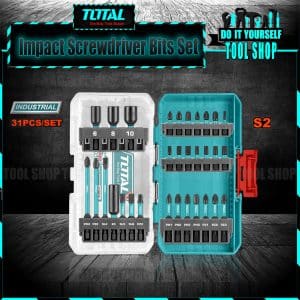 Total Impact Screwdriver Bits Set – 31pcs (TACSDL11306) is a professional-grade impact bit kit engineered for use with impact drivers and power screwdrivers. Built with durable impact-rated tips and a wide variety of bit sizes, this set is perfect for both DIY enthusiasts and professional tradespeople