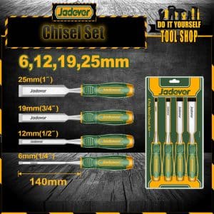 Jadever 4 Pcs Wood Chisel Set Woodworking Carpenter