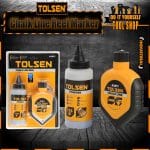 Tolsen Chalk Line Reel Marker w/ Powder Bottle Set (30 Meters) Blue Powder 42011