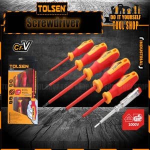 Tolsen 6pcs VDE Power Insulated 1000V Flat Phillips Handle Screwdrivers Set 38013