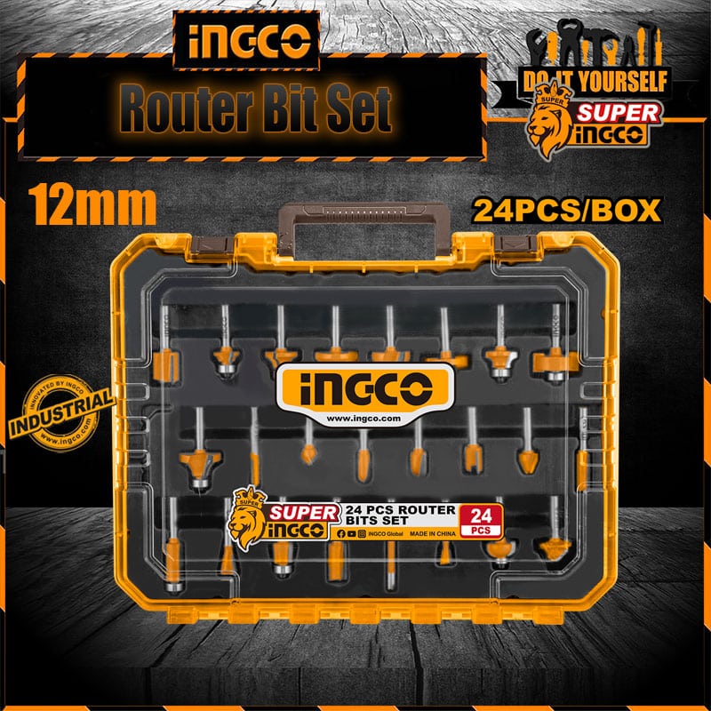 INGCO 24 Pcs Router bits set AKRT24122 INGCO 24 Pcs Router bits set AKRT24122