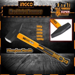 INGCO Machinist Hammer Drop-forged Fiberglass Handle 100g,200g,300g, 500g, 1000g