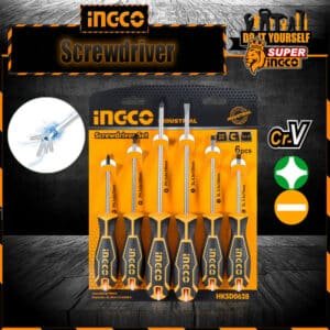 Ingco 6 Pcs Screwdriver Set CrV and Magnetic HKSD0628