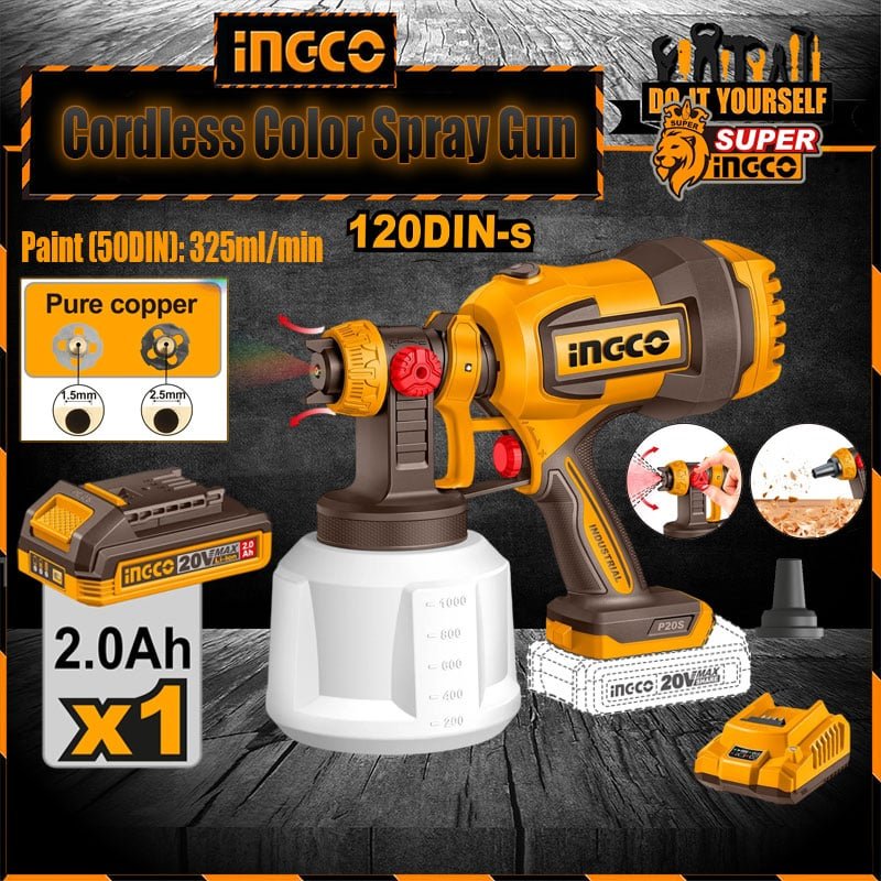 Ingco Cordless HVLP Spray Gun 20V CSGLI20042 pakistan