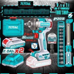 Total Combo TOSLI23056 Lithium Impact Wrench Kit With 2 Batteries & Charge