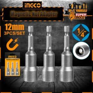 INGCO 3 Pcs magnetic nut set AMN1231 1/4" - 12mm