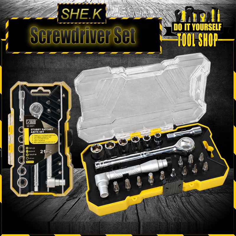 She.k 21 Pcs Screwdriver Bits and Socket Set