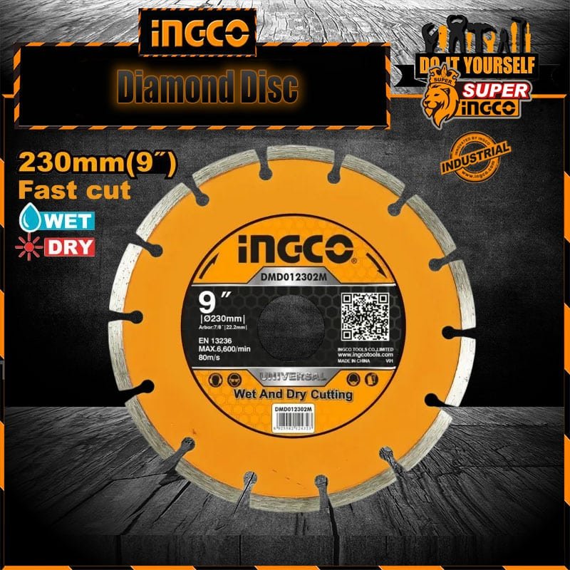 Ingco Universal Grinder Diamond Disc Wet & Dry 9 Inch - 230mm