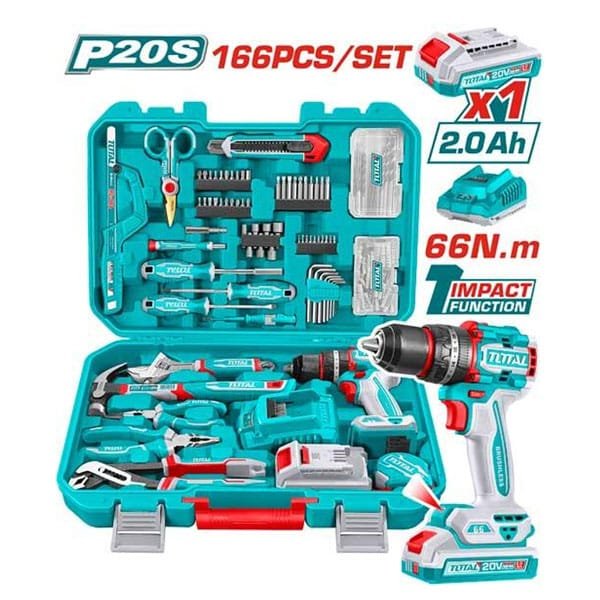 total tool in pakistan THKTHP41667 166 pcs tool set cordless drill 66NM