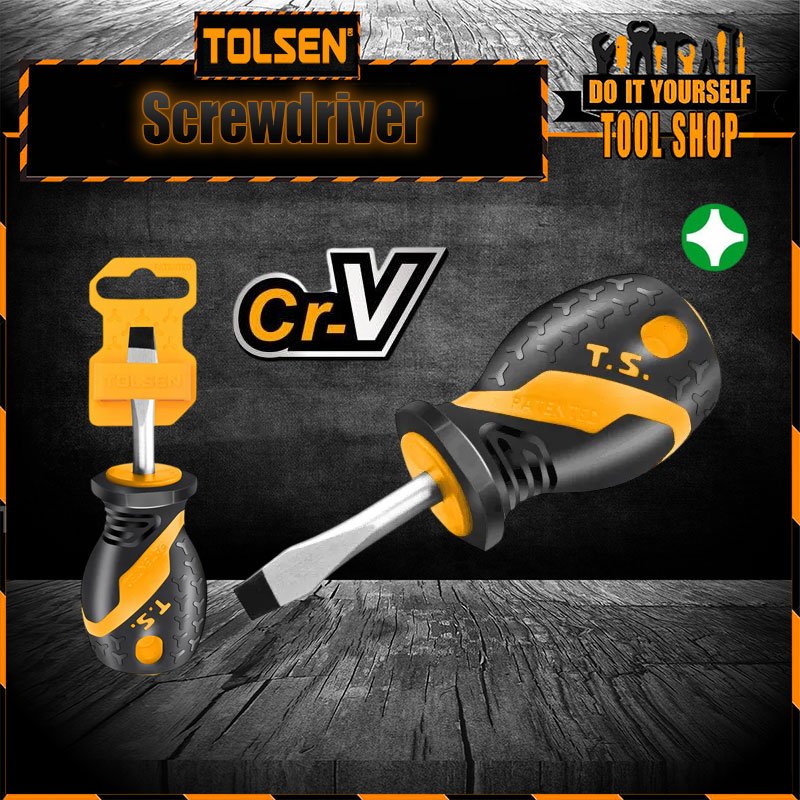 Tolsen Flat Screwdriver Mini Stubby 20132 CrV