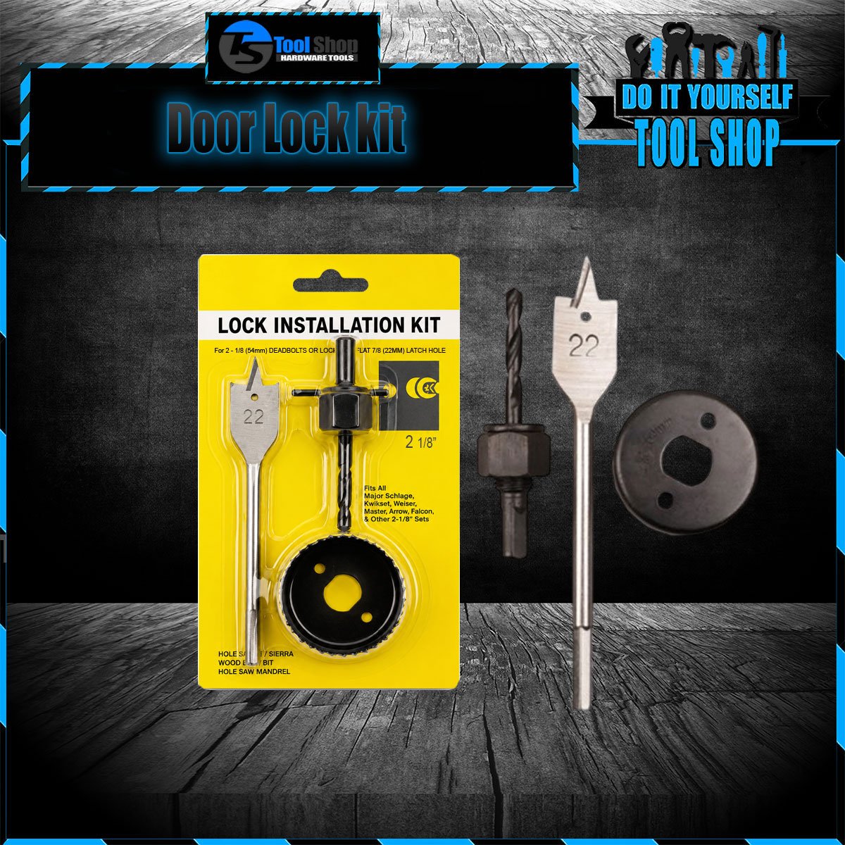 Door Lock Installation Kit 3Pcs Set