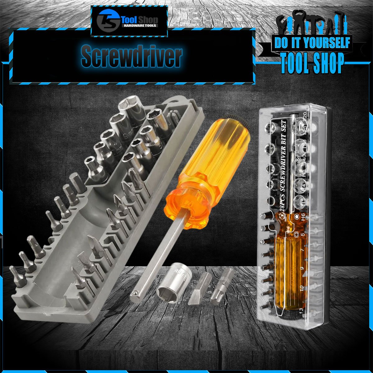 28 Pcs Screwdiver bit and Socket Set with Case 220