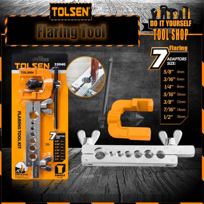 Tolsen Flaring Tool (5/8″, 3/16″, 1/4″, 5/16″, 3/8″, 7/16″, 1/2″) 33040