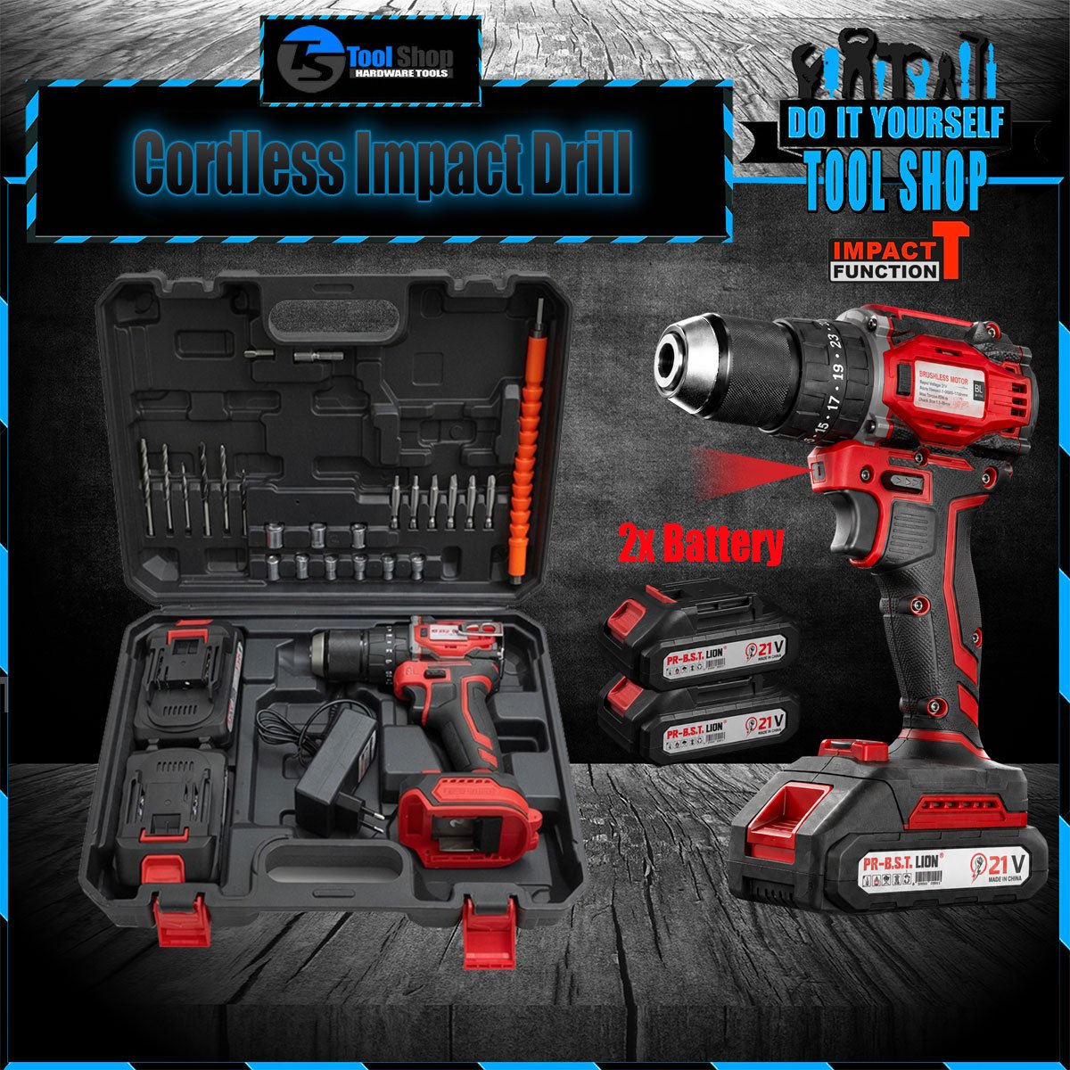 29 Pcs Impact Hammer Cordless Drill in pakistan