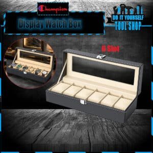 6 Slot Watch Storage Box Rexine Finish Black
