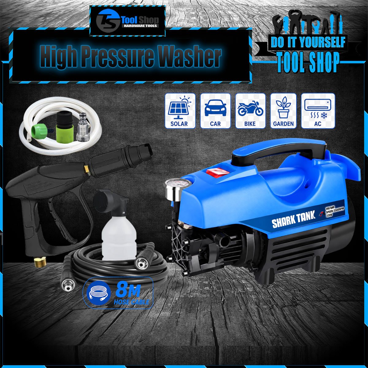 High Pressure Washer for Solar Panel Car AC Garden Cleaning