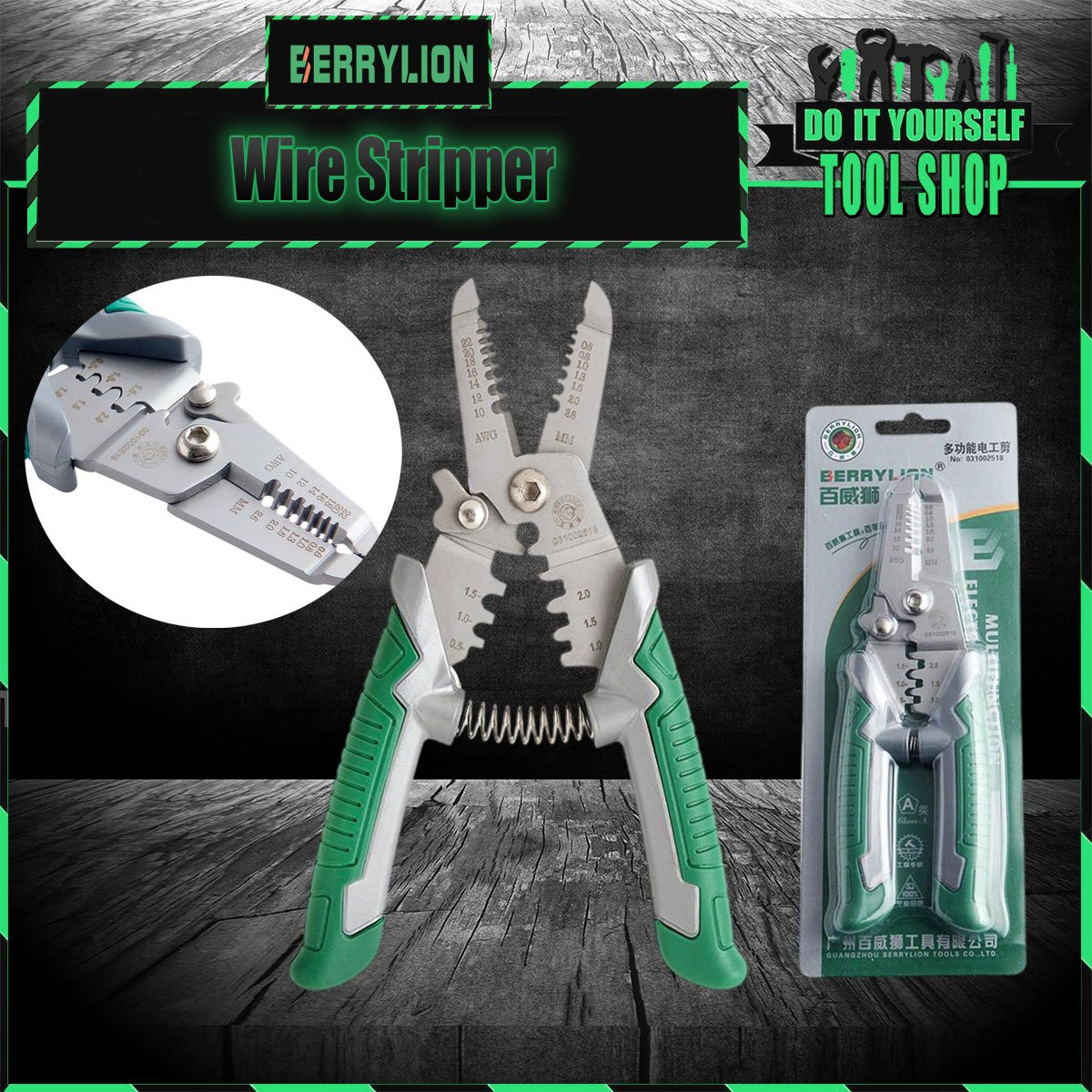 BERRYLION 180mm Cable Wire Stripper Crimping Pliers BERRYLION 180mm Cable Wire Stripper Crimping Pliers