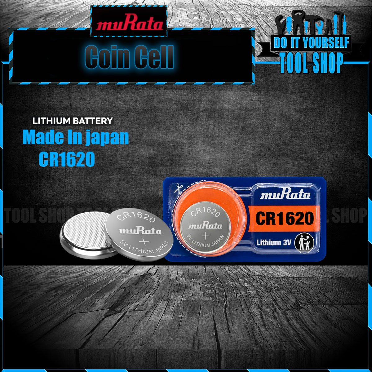 Original MuRata CR1620 3V lithium coin cell battery made in japan