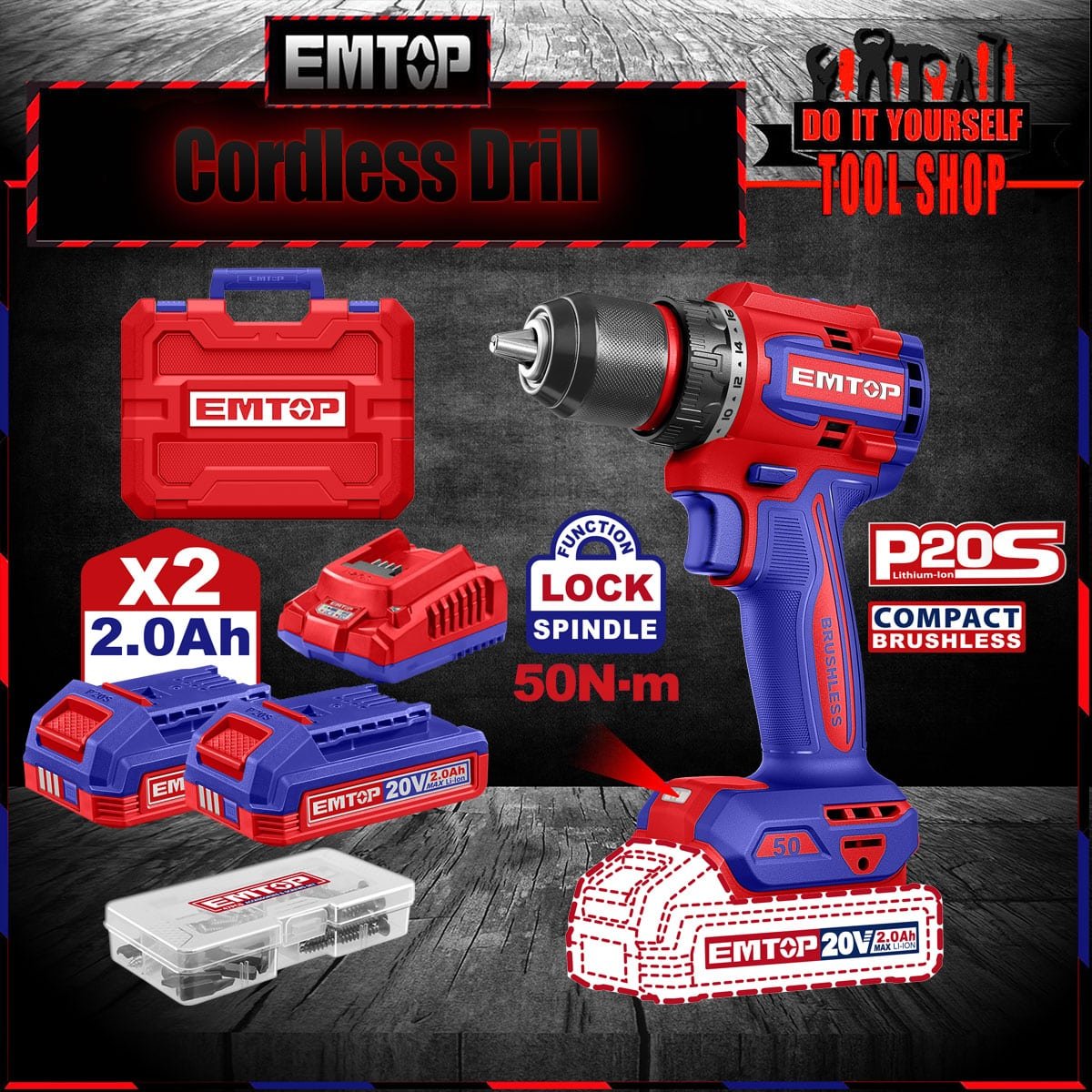 Emtop Lithium-Ion Cordless Drill ECDL205062 Price in Pakistan