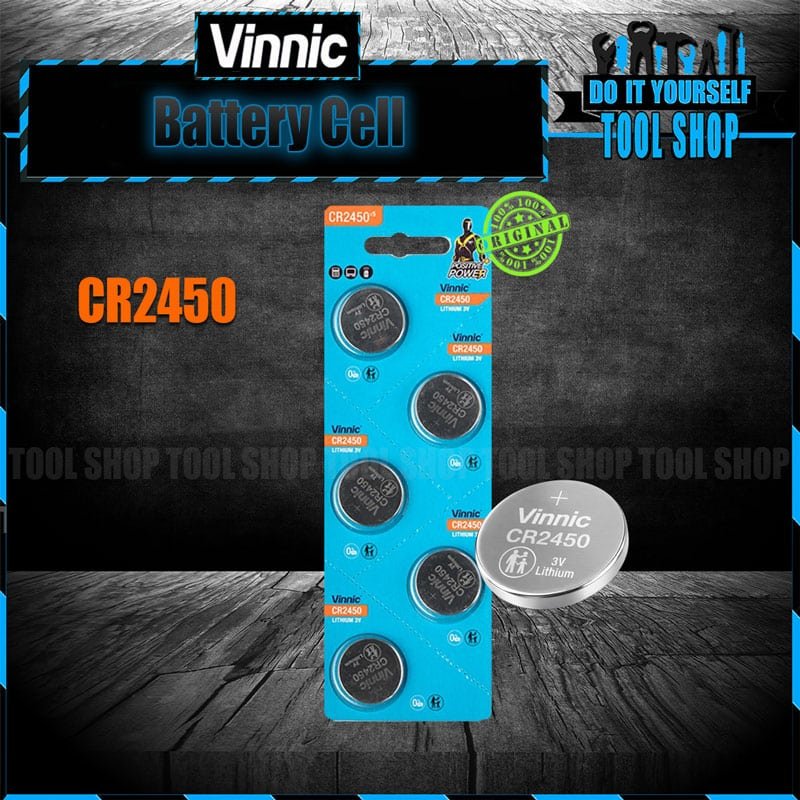 Vinnic 5Pcs Lithium Button Cell CR2450 (3V) in Pakistan