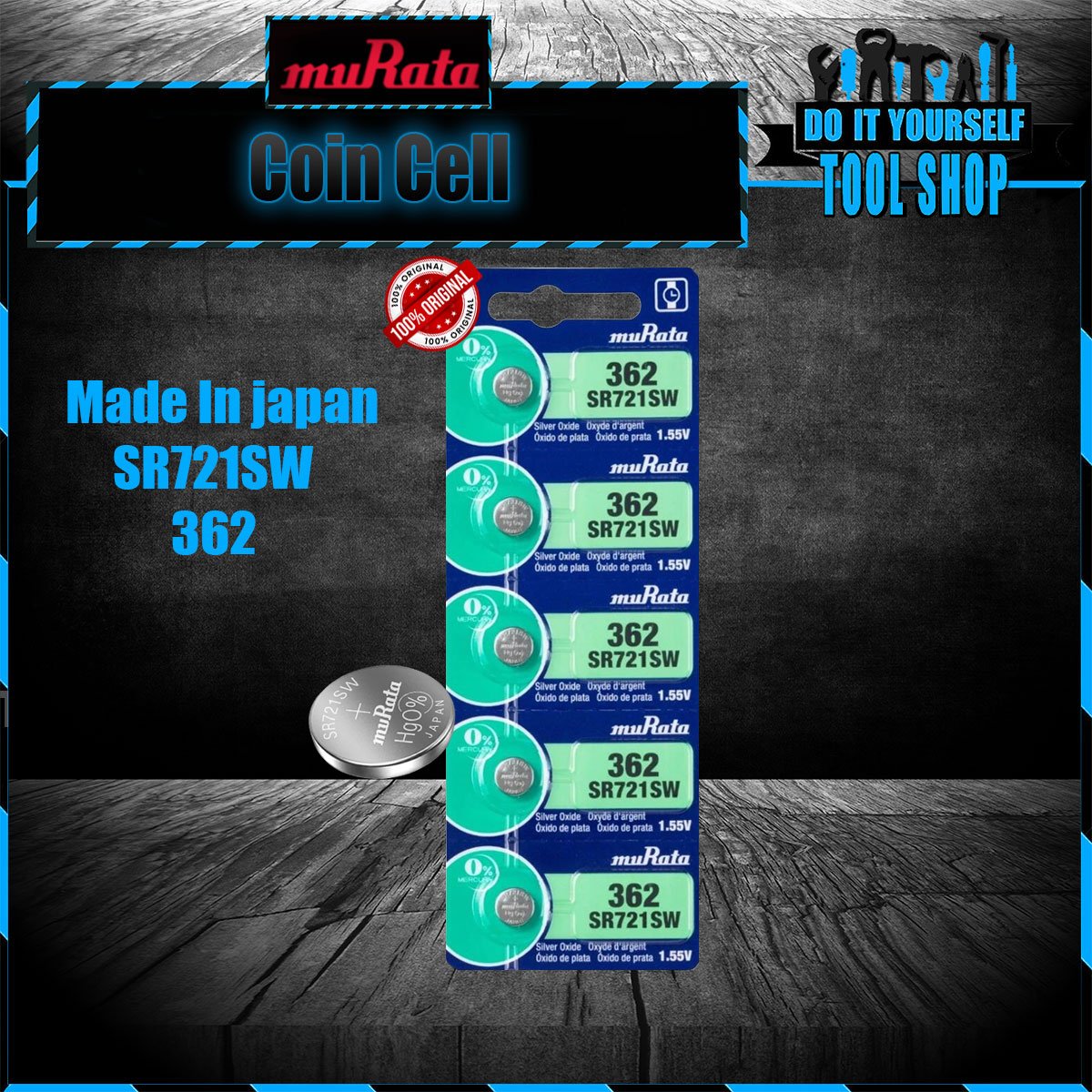 Murata SR721SW 362 Original Japanese Button Cells (5 Pcs)