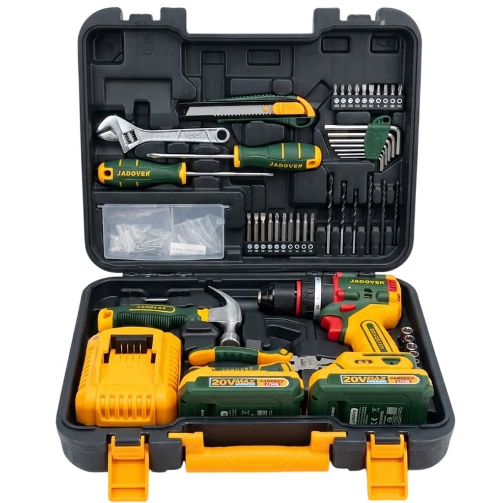 JADEVER 91 Pcs Tools set With 1 Pcs 20V Lithium-ion impact drill JDDT4B91