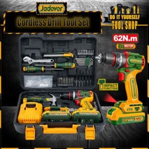 JADEVER 91 Pcs Cordless Impact Drill Tool Set JDDT4B91