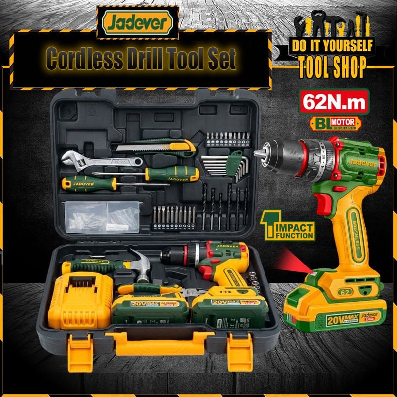 JADEVER 91 Pcs Cordless Impact Drill Tool Set JDDT4B91