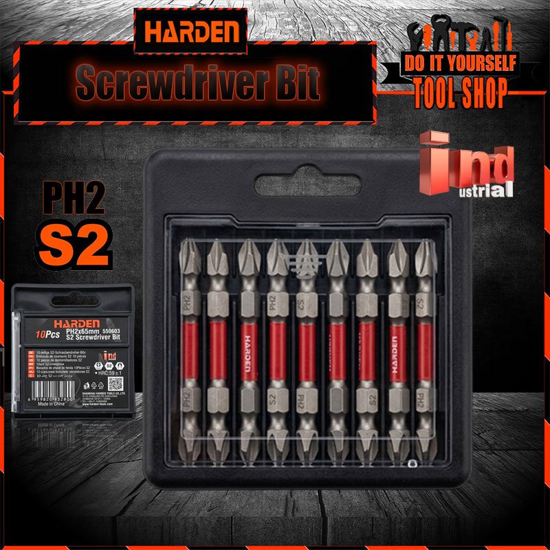 Harden 10 Pcs Screwdriver Bit Set PH2 S2 Magnetic 550603