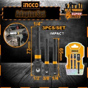 INGCO 3 Pcs Impact Socket Adaptor AMN365A01