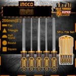 Ingco 5 Pcs Steel File Set HKTFS0508 - 8 Inch in pakistan