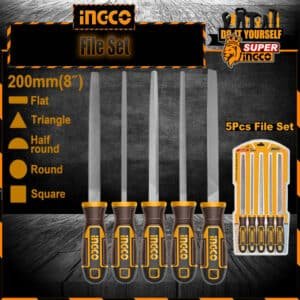 Ingco 5 Pcs Steel File Set HKTFS0508 - 8 Inch in pakistan