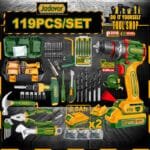JADEVER 119 Pcs Cordless Impact Drill Tool Set JDDT4B119
