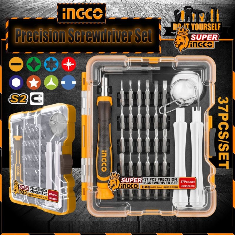 Ingco 37 Pcs Precision Screwdriver Set HKSDB0378